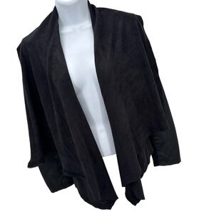 BLANKNYC Moto‎ Jacket Womens M Black Faux Leather Draped Asymmetrical Zip